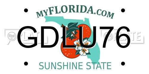 GDLU76 Florida License Plate