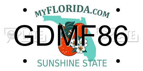 GDMF86 Florida License Plate