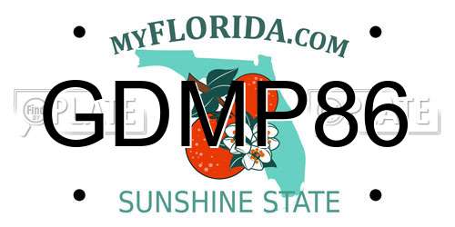 GDMP86 Florida License Plate