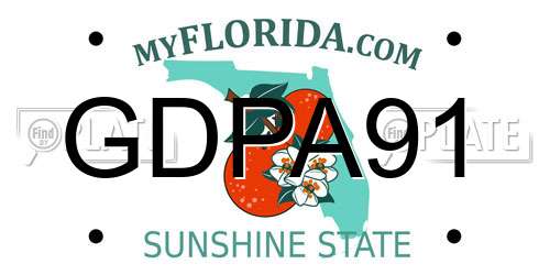 GDPA91 Florida License Plate