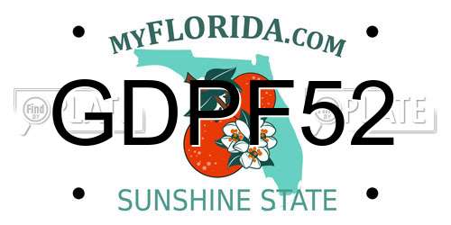 GDPF52 Florida License Plate