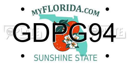 GDPG94 Florida License Plate