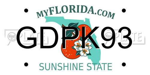 GDPK93 Florida License Plate