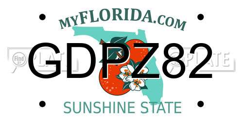 GDPZ82 Florida License Plate