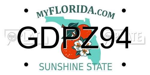 GDPZ94 Florida License Plate