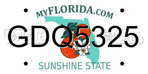 GDQ5325 Florida License Plate
