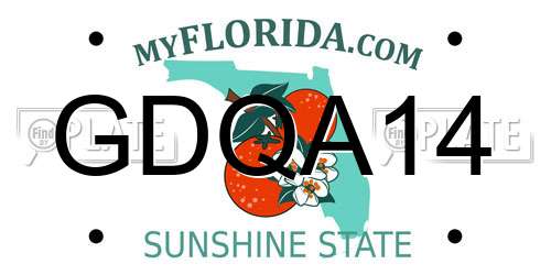 GDQA14 Florida License Plate