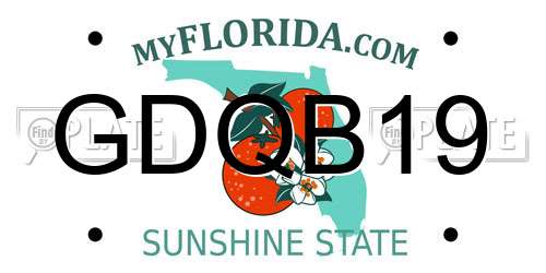 GDQB19 Florida License Plate