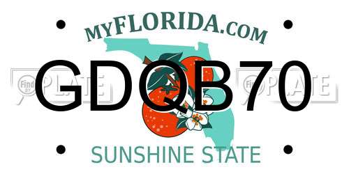 GDQB70 Florida License Plate
