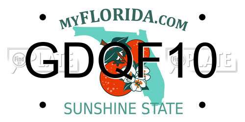GDQF10 Florida License Plate