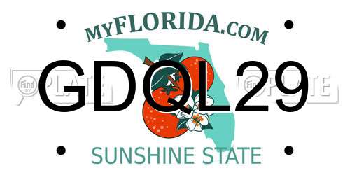 GDQL29 Florida License Plate