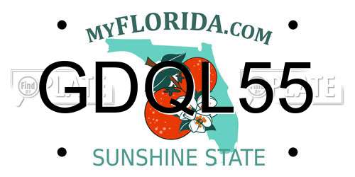 GDQL55 Florida License Plate