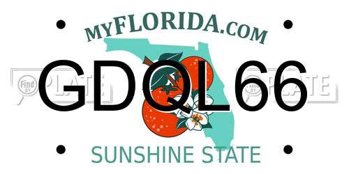 GDQL66 Florida License Plate