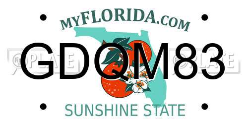 GDQM83 Florida License Plate