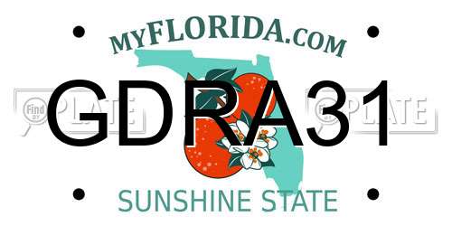 GDRA31 Florida License Plate