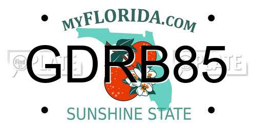 GDRB85 Florida License Plate
