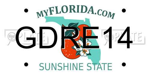 GDRE14 Florida License Plate