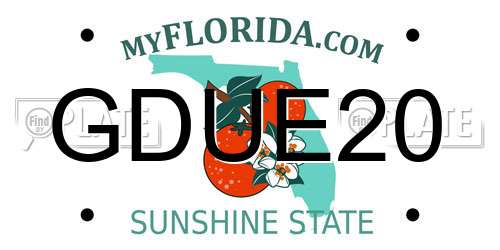 GDUE20 Florida License Plate