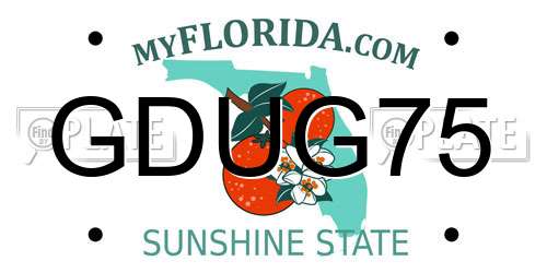 GDUG75 Florida License Plate
