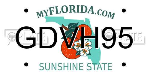 GDVH95 Florida License Plate