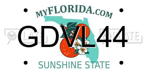 GDVL44 Florida License Plate