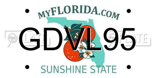 GDVL95 Florida License Plate
