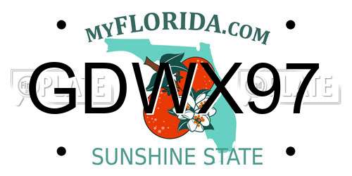 GDWX97 Florida License Plate