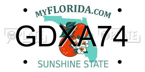 GDXA74 Florida License Plate