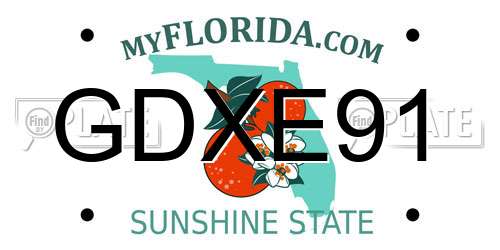 GDXE91 Florida License Plate