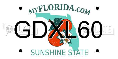 GDXL60 Florida License Plate