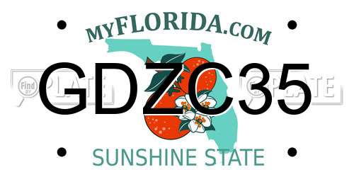 GDZC35 Florida License Plate