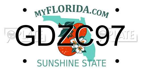 GDZC97 Florida License Plate
