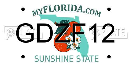 GDZF12 Florida License Plate