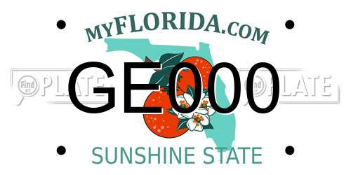 GE000 Florida License Plate