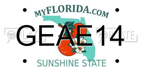 GEAE14 Florida License Plate