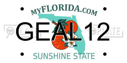 GEAL12 Florida License Plate