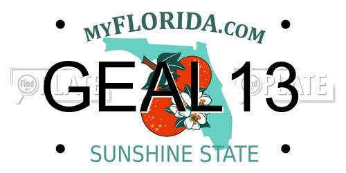 GEAL13 Florida License Plate