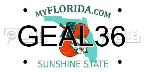 GEAL36 Florida License Plate