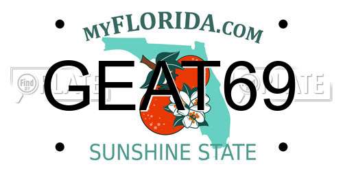 GEAT69 Florida License Plate