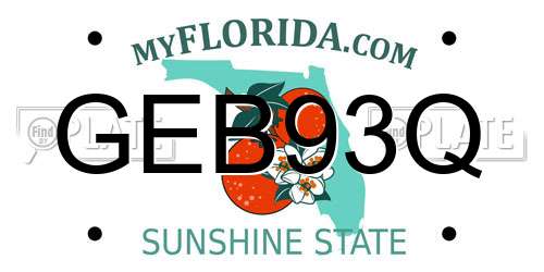 GEB93Q Florida License Plate