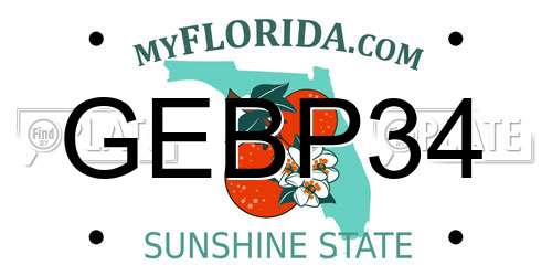 GEBP34 Florida License Plate