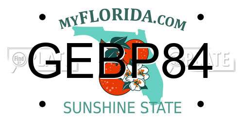 GEBP84 Florida License Plate