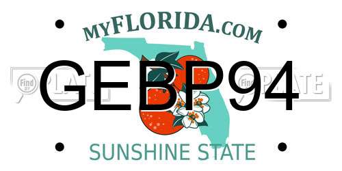 GEBP94 Florida License Plate