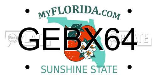 GEBX64 Florida License Plate