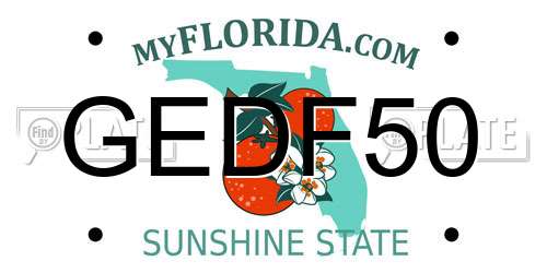 GEDF50 Florida License Plate