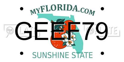 GEEF79 Florida License Plate