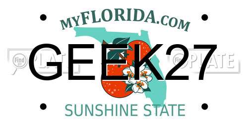 GEEK27 Florida License Plate
