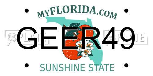 GEER49 Florida License Plate