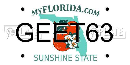GEET63 Florida License Plate