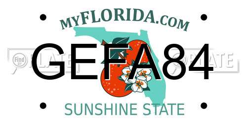 GEFA84 Florida License Plate